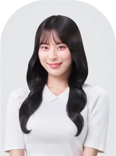 KINUJO 2wayアイロンの26mmタイプでスタイリングしたくっきり華やかなカール髪の女性写真