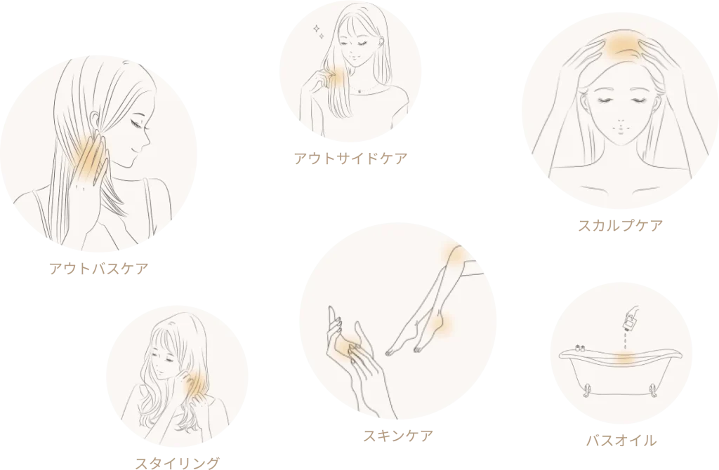 6WAYマルチケアの解説イラスト図（パソコン用画像）