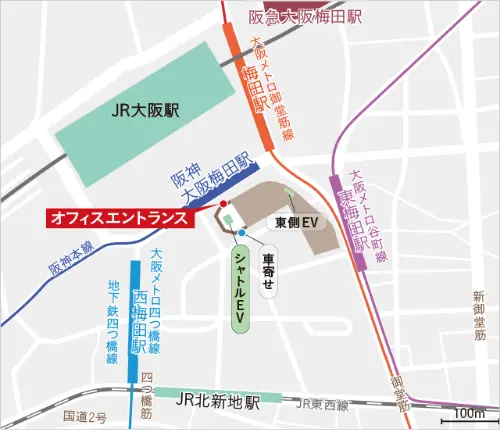 交通機関を交えたアクセスの解説地図